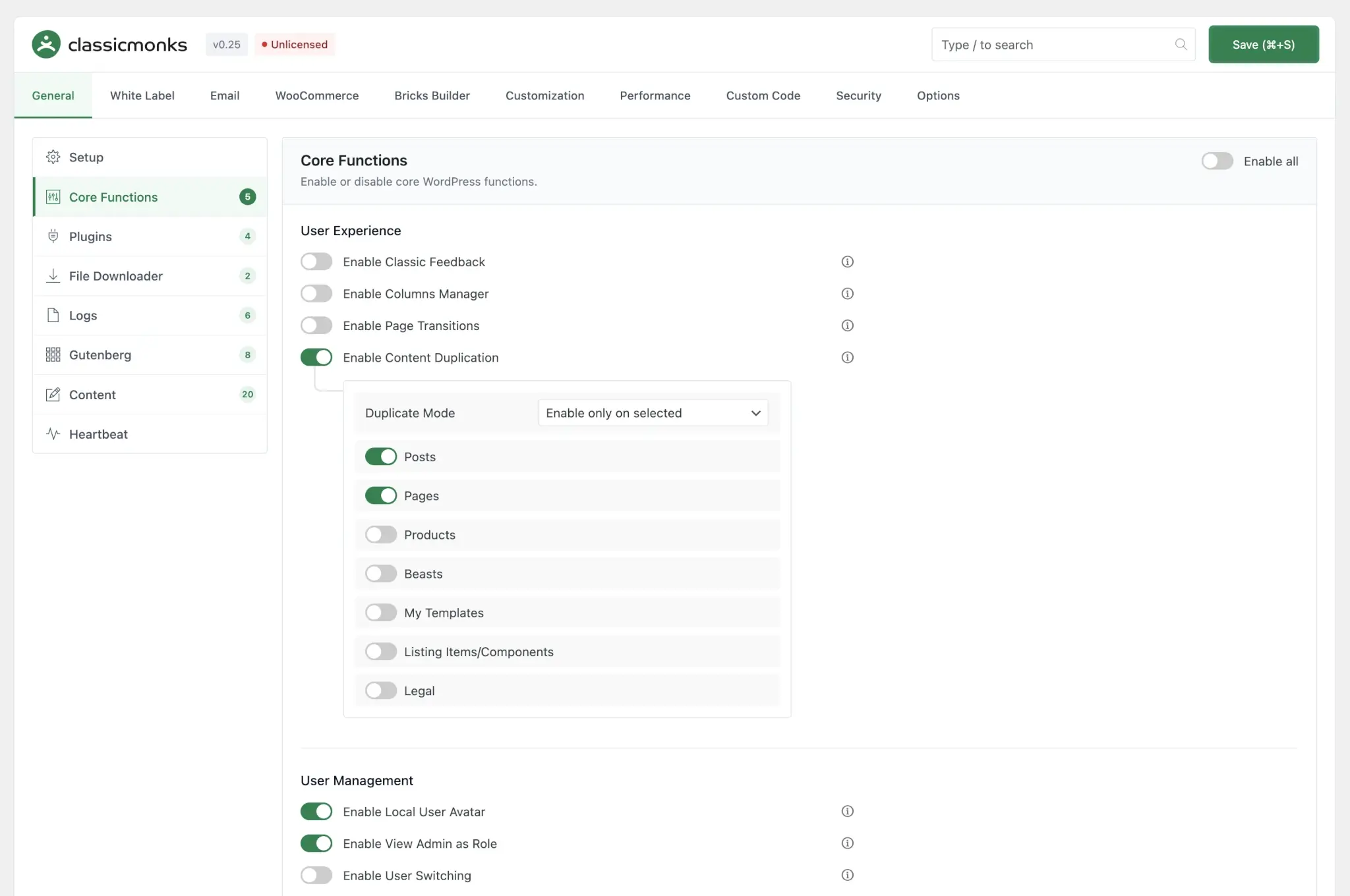 265+ features,quick setup,quick wordpress setup,core stack,core wordpress stack