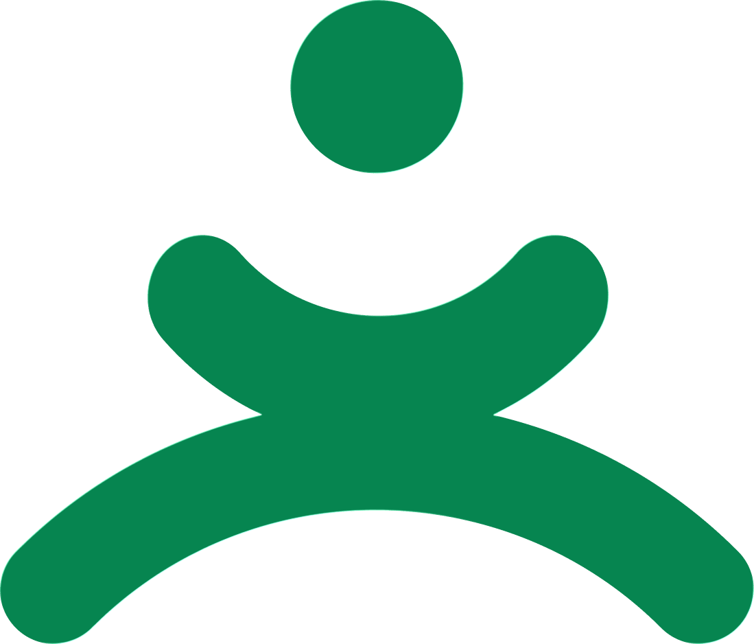 Green abstract person-shaped logo design