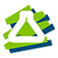 Green and blue science lab logo